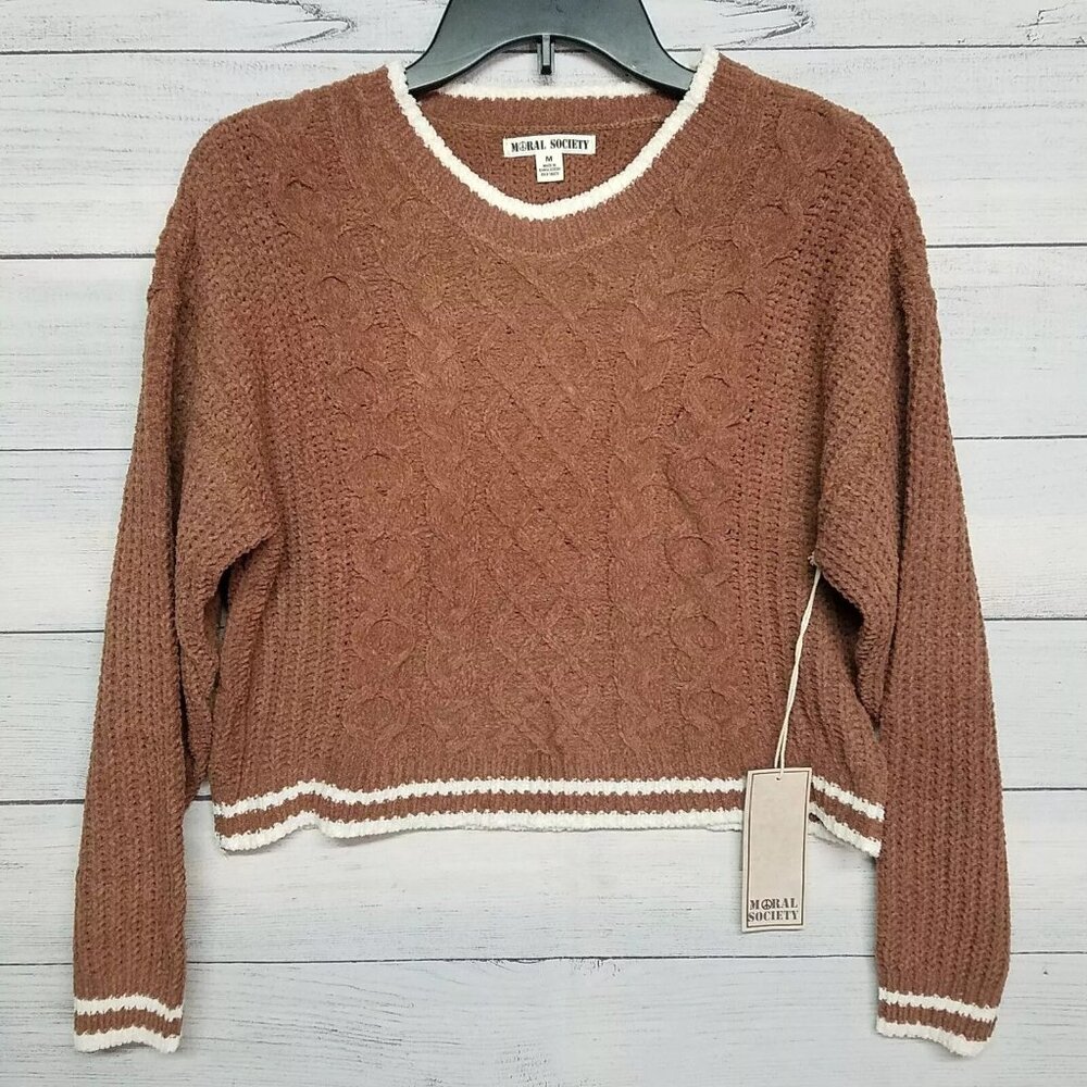 Moral Society Knit Sweater Juniors Size Medium